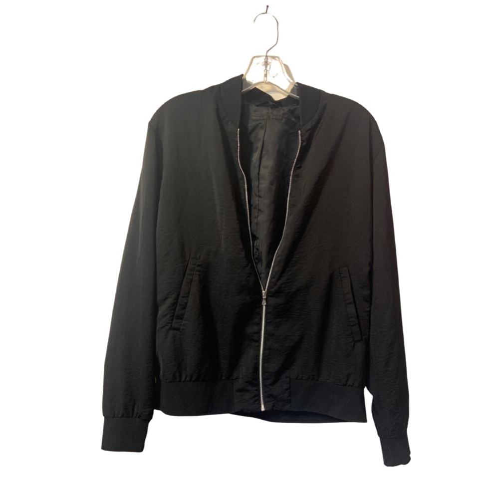 Thin Matte Black Bomber Jacket!!! - image 1